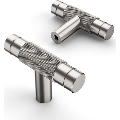 10 Pièces T-Bouton de Meuble Argenté Boutons de Porte pour Placards Bouton Porte Cuisine Boutons de Placard Bouton Porte Poignée Cuisine Poignet Meuble (1/5)