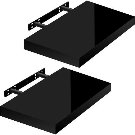 Lot de 2 Étagère Murale WOLTU, Tablette Murale, Étagère à Livres, Panneau de Bois, 25x22, 9x3, 8cm, Blanc, RG9488ws-2