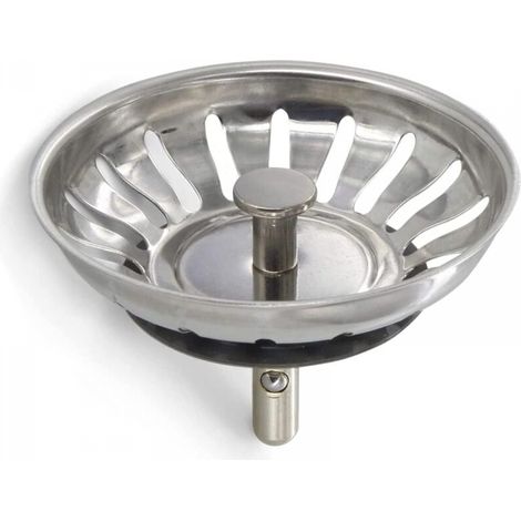 2 Pièces Bouchon Evier Cuisine INOX - Filtre Evier Universel (Dia: 78MM), Grille Evier Antiblocage, Panier pour Evier Vidange Rapide (1/5)