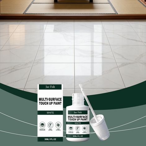 Peinture de réparation multi-usages, blanche, pour l'imperméabilisation des murs et du carrelage, la rénovation et le masquage des taches – 30 ml (1/5)