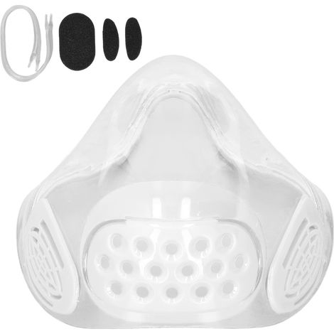 Masque anti-buée PC transparent anti-projections avec filtre respiratoire, visière de protection pour enseignant adulte blanc (1/5)
