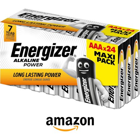 Alkaline Power, Pack de 24 Pilas AAA 1,5V, Larga duración para Uso Cotidiano, sin sulfataciones y con con hasta 10 años de vida útil