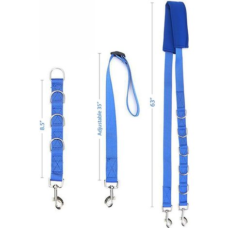 Juego de 3 piezas de aseo para perros, arnés de seguridad de nailon con anillas en D, para el cuidado de la mesa, arnés elástico (azul) (1/5)