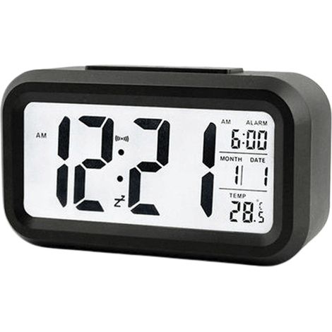 Réveil Électronique - Rétroéclairage Intelligent - Fonction Snooze - Affichage Température Et Calendrier Perpétuel - 1 Pièce (1/5)