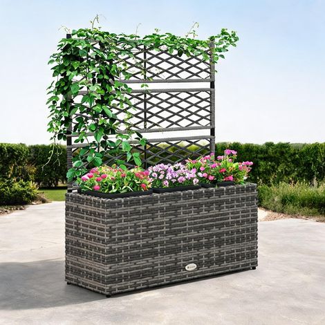 Jardinière avec Treillis 3 Pots 84 x 30 x 107 cm (1/5)