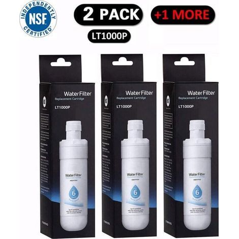 Aiperq – 3er-Pack LT1000P2 Kühlschrank-Wasserfilter – Alle 6 Monate austauschen – Entfernt 99,99 % der Schadstoffe – Kompatibel mit verschiedenen Modellen (1/5)