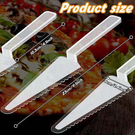 50 pièces couteaux à gâteau en plastique jetable couteaux à tarte à pizza pâte à tranche de service ustensiles (transparent) (1/4)