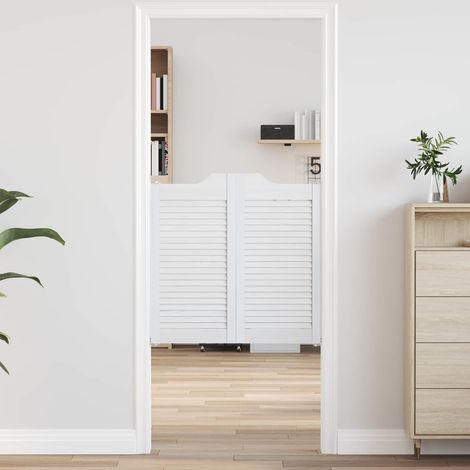 vidaXL Portes battantes 2 pcs Blanc Bois de pin massif