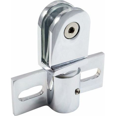 – Charnière pivot de porte de douche en verre – Cuivre chrome poli – Largeur 75mm – Hauteur 76,4mm – Charge max 45kg – Installation facile (1/5)
