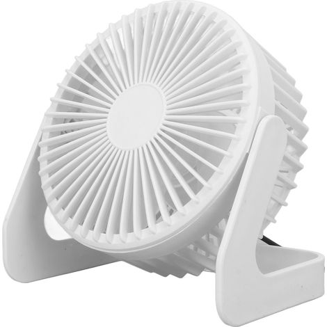 Ventilateur USB portable orientable à 360°, silencieux, 5 V, 2,5 W, 13 x 13 x 10 cm, en plastique, idéal pour le bureau et les voyages. (1/4)