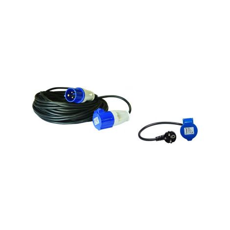 Rallonge électrique 25m P17 – Câble 3 x 2,5 mm² – 16 A – Adaptateur femelle 230V inclus – Sac de transport – Antarion