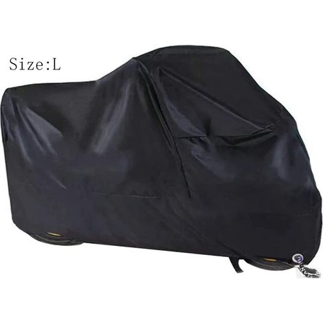 Housse de moto d'hiver imperméable en tissu Oxford 190T avec fermeture à glissière, protection anti-poussière pour motos Harley Davidson, Honda et Suzuki (4 tailles disponibles), L 230 x 95 x 125 cm (1/5)