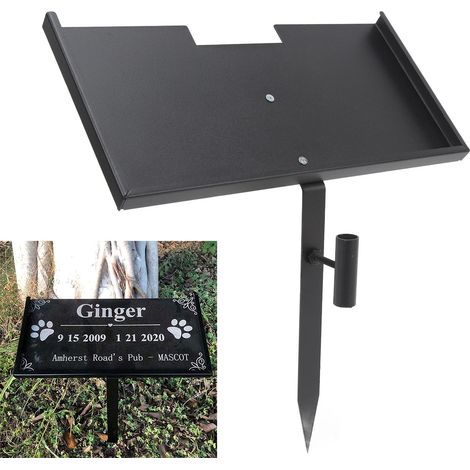 Stand de Support pour Plaque Commémorative [Jardin/Cimetière] - Support de Pierre Tombale en Fer Résistant à la Rust, Design Durable avec Trou de Drainage, Dimensions 12x6x0.5 Pouces, Facile à Assembl (1/4)