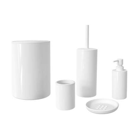 Lucy Set Accessori Bagno 5 Pezzi Bianco in Termoplastica Mod. Moderno (1/5)
