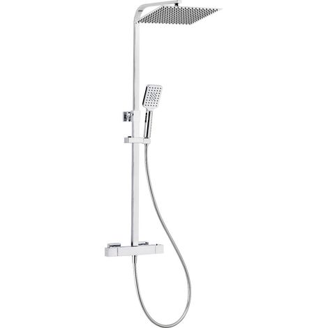 Colonne de douche thermostatique en inox à tête carrée (1/5)