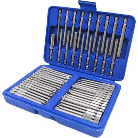 Set di punte per viti di sicurezza XXL lunghe, 50 punte esagonali a denti multipli (1/5)