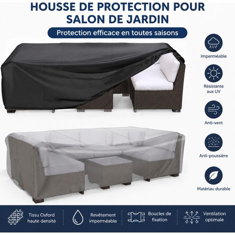 Housse de protection mobilier de jardin Oxford 210D noir 320 × 320 × 71 cm 320 71cm 25 × 30 × 9 cm 1,65 kg – Livraison gratuite (1/5)
