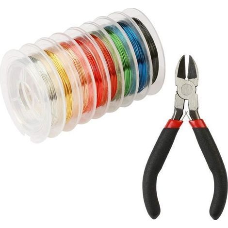 Fil de Fer pour Bijoux - Cuivre Métallique - 8 Bobines 0.4mm - Métal Souple - Art Floral - Modélisme (1/5)