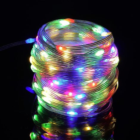 Grande Guirlande Exterieur Multicolore 30M, 30 Metres 240leds Guirlande Lumineuse LED RGB 8 Modes LED String Light Avec AC 220V 230V Adaptateur Ip65 Impermeable a leau (RGB, 30M) (1/5)