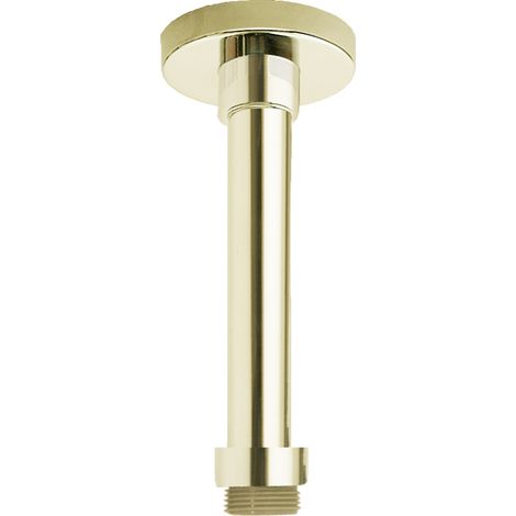 Ramon Soler - Brazo de Ducha Redondo de Techo Vertical a Pared Oro Cepillado 150mm (1/3)