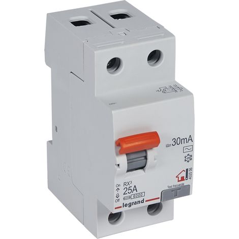 Interrupteur Différentiel RX³ Résidentiel 2P-30mA 6kA Class AC 25-40A LEGRAND 402056 25 A
