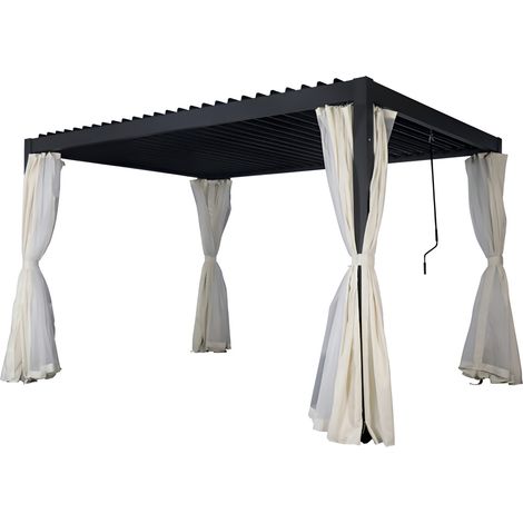 Gazebo Pergola a Lamelle Orientabili Alluminio e Acciaio Resistente per Giardino - CM.: 300x300