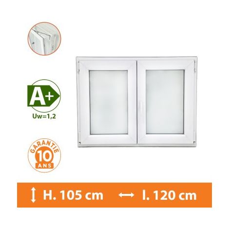 Fenêtre 2 Vantaux Blanc - H.105 x l.120 cm (1/5)