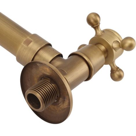 Robinet extérieur Robinet d'eau froide simple, robinet d'extérieur de jardin Antique dans le bricolage bain Bouche fine (1/4)