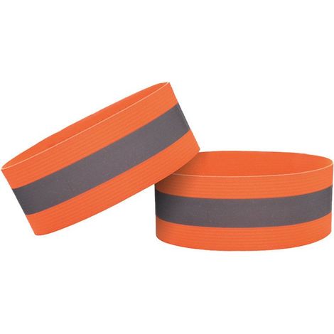 Brazalete reflectante para correr y andar en bicicleta, velcro, 4 cm, naranja (1/5)