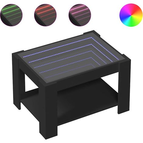Maison Exclusive - LED-Couchtisch Schwarz 73x53x45 cm Holzwerksto