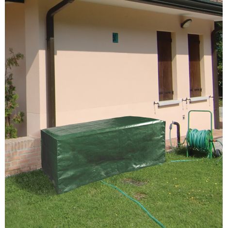 Housse de table rectangulaire d'exte'rieur en polyester vert 120x90x70 cm lavable et re'sistant aux intempe'ries