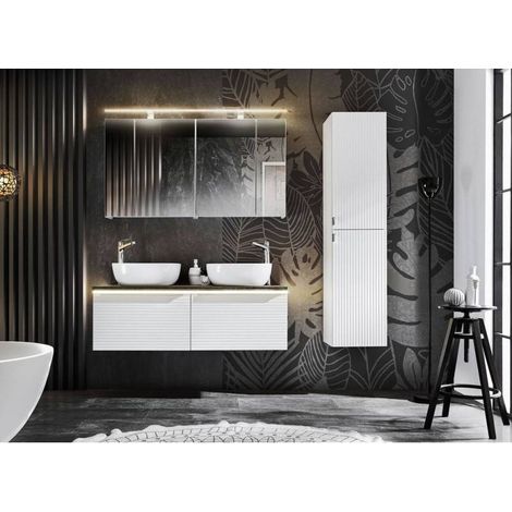 Ensemble de salle de bain double - 120 cm - Camille White - Livraison gratuite