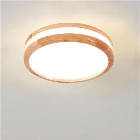 30CM Lampara de Techo LED Modernas Plafones de Interior Plafones de Madera para Pasillo, Dormitorio, Cocina, Sala de Estar, Luz Neutra