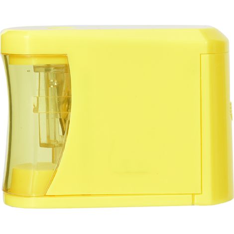 Taille-crayon électrique jaune ABS, efficace avec patin antidérapant, fournitures scolaires pour étudiants (1/5)