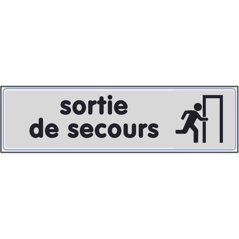Plaque de porte Sortie de secours - Classique argent 170x45mm - 4321172