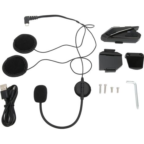 Casque de Moto, Casque Bluetooth BT 5.0, Oreillette de Casque de Moto, écouteur Mains Libres sans Fil étanche, pour Moto/Balade/Sport (1/5)