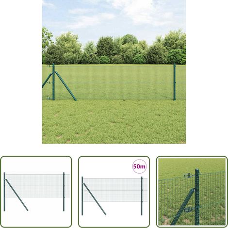 vidaXL Clôture moderne - Poteau de clôture. Vert 50 x 0,8 m (maille 19 x 19 mm) (1/5)