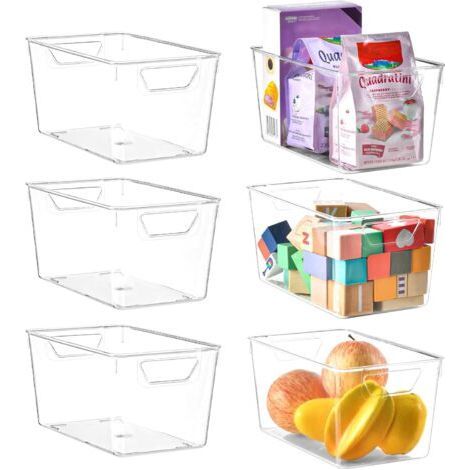 Lot de 6 Boite de Rangement Plastique, Boite Rangement Cuisine avec Poignée, idéale pour Panier Rangement Salle de Bain ,Garde Manger (1/4)