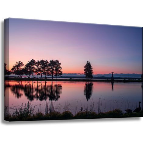 Leinwanddruck Sonnenuntergang über dem Wasser 60x40 cm