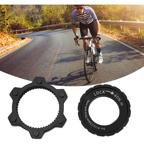 Adaptateur Disque Frein Vélo Center Lock en Alliage d'Aluminium - Conversion 6 Trou Noir (1/5)