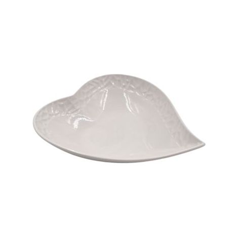 Piatto Vassoio in Ceramica Forma Cuore Bianco 19 x 23 cm (1/2)