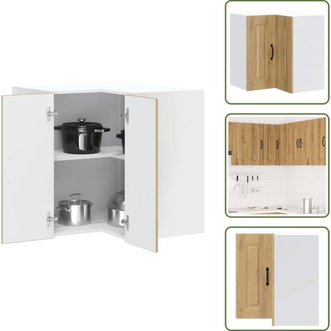 Cucina - vidaXL Pensile da Cucina ad Angolo Kalmar Rovere Artigianale - Mobile da parete
