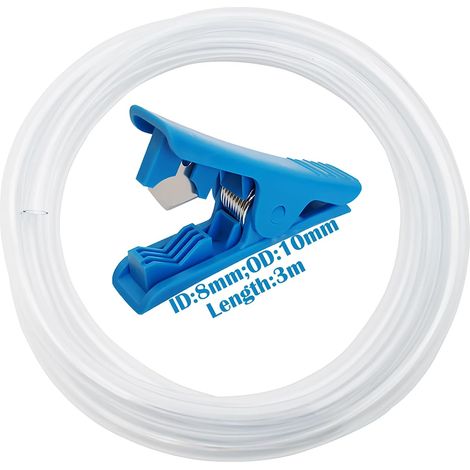 PVC Hose, Flexible Transparent Hose 8mm ID10mm OD, Flexible Tube, with 1 Pipe Cutter (3m) (1/5)