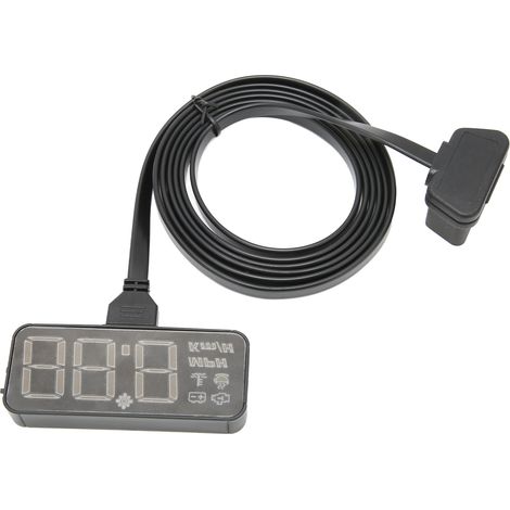 Affichage tête haute (HUD) pour voiture, jauge OBD2, projecteur d'écran de pare-brise, réflexion 3D, alarme de survitesse, de température d'eau et de panne de tension (1/5)