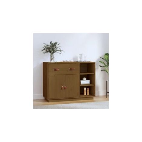 Buffet Marron miel 98,5x40x75 Bois massif de pin (1/5)