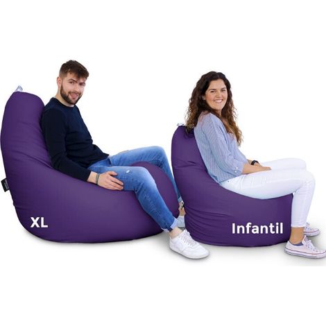Pouf Poire Relax Similicuir Lilas Enfant Lilas (1/5)