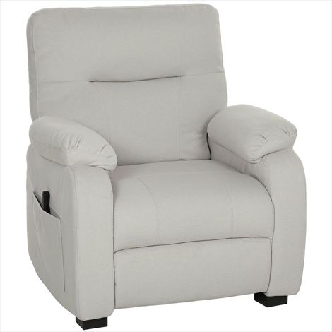 Fauteuil relax électrique velours crÚme avec télécommande (1/5)