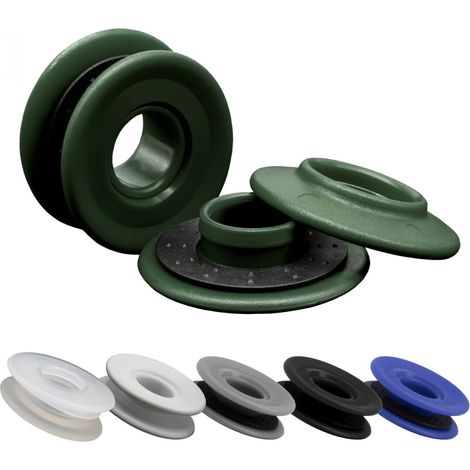 Lot de 10 oeillets à clipser pour bâche à bulles ou autres types de bâches - Vert - Linxor