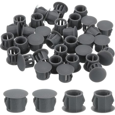 38Pcs Bouchon de Trou en Nylon, 9.5-10mm Diamètre de Trou Bouchon d'étanchéité Rond Souple et Flexible de Verrouillage Bouchons en Caoutchouc pour Bouteilles, Tuyaux, Cuisine, Gris (1/5)