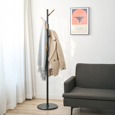 Perchero de pie Nacka 172 cm forma de árbol - Negro [en.casa] (1/5)